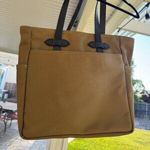 NWOT - Filson Rugged Twill Tote Bag Light Brown Open Top